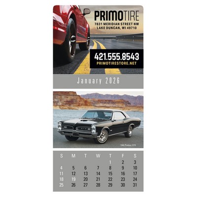 Triumph® Calendars Press-N-Stick Full-Color Header Cruisin? Cars Calendar